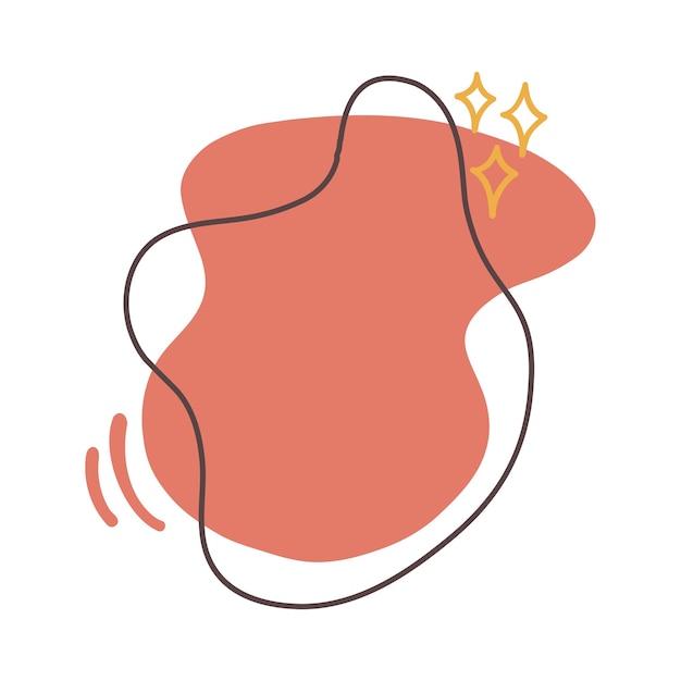 Vector abstract organic shape and lines aesthetic element