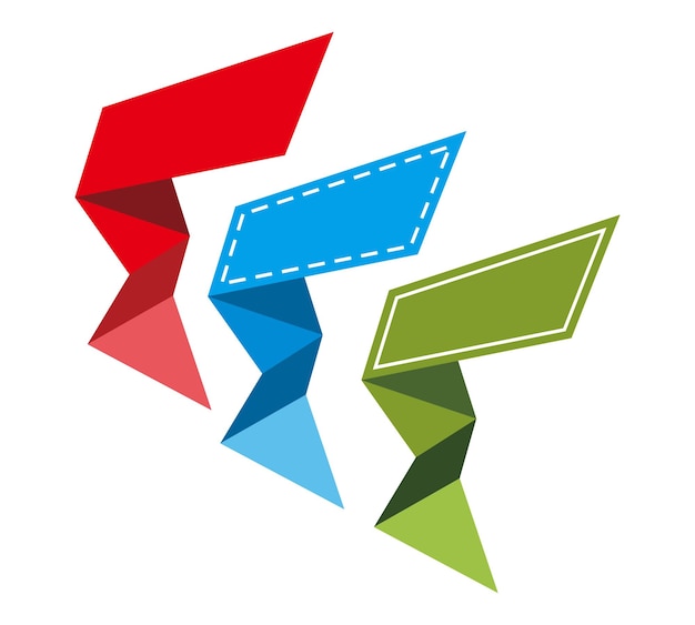 Vector abstract origami banners set