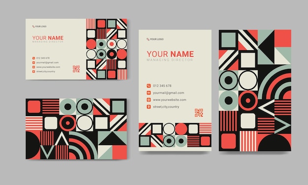 Vector abstract pattern business card set