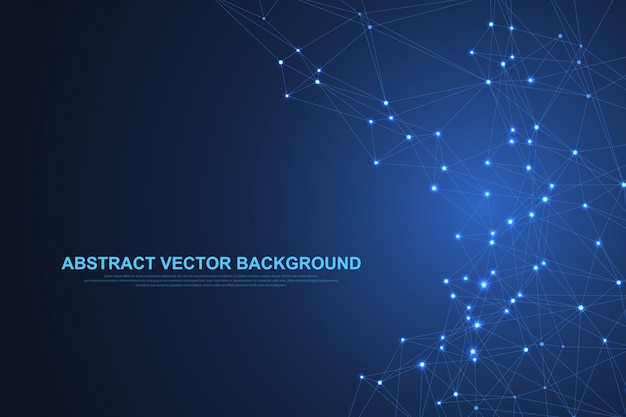 Vector abstract plexus background with connected lines and dots. plexus geometric effect big data with compounds. lines plexus, minimal array. digital data visualization.  illustration.