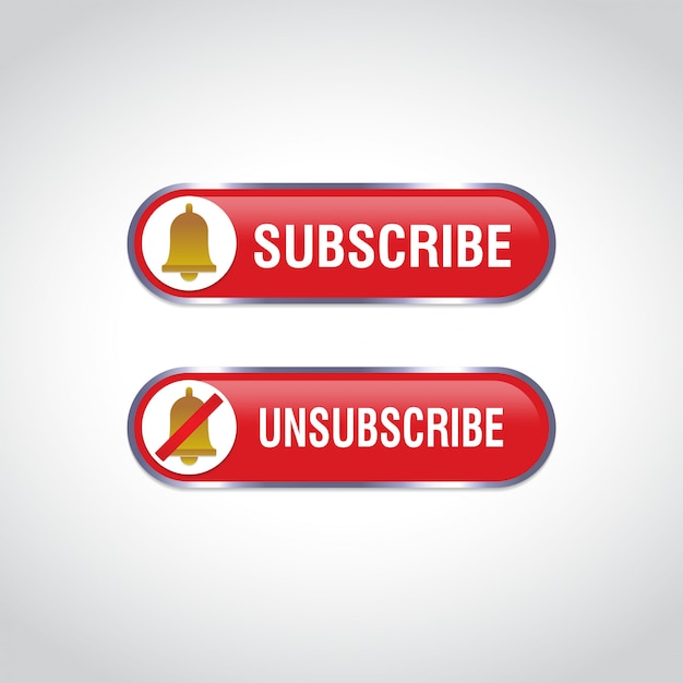 Vector abstract push buttons subscribe and unsubscribe for use in website, ui, app and game interface. modern web elements.