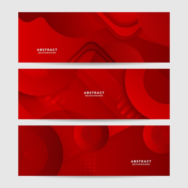 Vector abstract red banner background design template vector illustration with 3d overlap layer and geometric wave shapes polygonal abstract background texture advertisement layout and web page