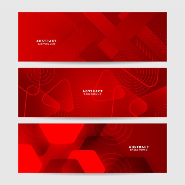 Vector abstract red banner background design template vector illustration with 3d overlap layer and geometric wave shapes polygonal abstract background texture advertisement layout and web page