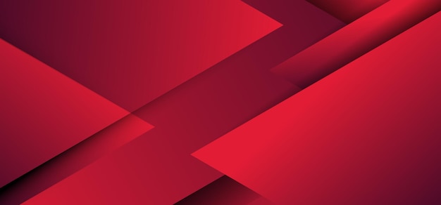 Vector abstract red geometric triangles overlapping layer paper cut style background.