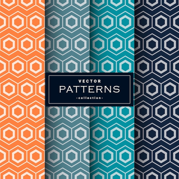 Vector abstract seamless geometric patterns set