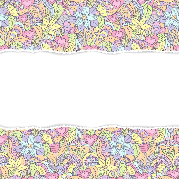 Vector  abstract seamless pattern with torn paper