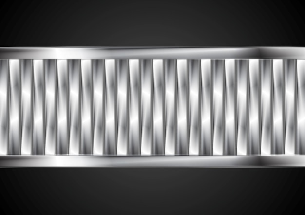 Vector abstract tech banner from metallic stripes. vector background