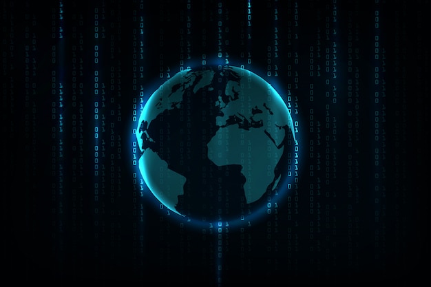 Vector abstract technology background . hacker concept ,programming coding, binary computer code.matrix background style.