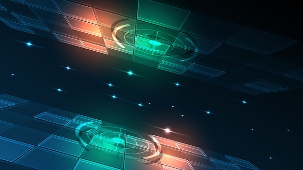 Vector abstract technology background hi-tech communication concept innovation background  