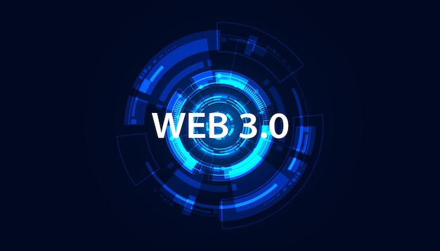 Vector abstract technology circle digital futuristic concept web 30 semantic web and artificial intelligence accessing network services personal information working on a network decentralized and blockchain