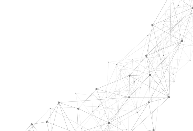 Vector abstract technology lines and dots connection background geometric design vector illustration