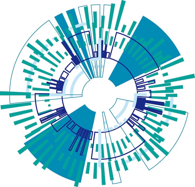 Vector abstract technology righ circle in blue and green