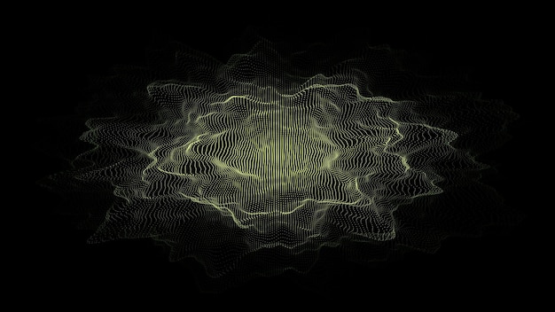 abstract technology wave with motion glowing dots ai in virtual reality on digital background particle explosion wireframe texture dynamic analysis a network connection data