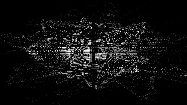 abstract technology wave with motion glowing dots ai in virtual reality on digital background particle explosion wireframe texture dynamic analysis a network connection data