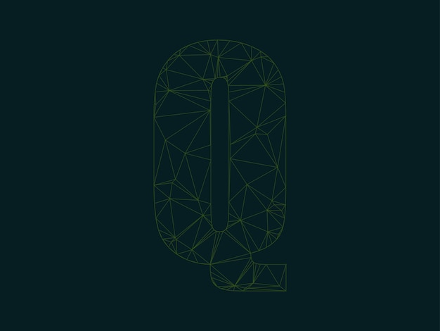 Vector abstract text triangle q