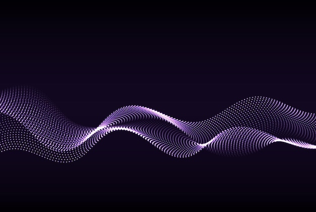 Vector abstract vector background concept with gradient dots and lines artificial intelligence abstract vector wave background from glowing dots