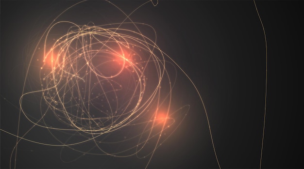 Vector abstract vector background of lines and points, curved beautiful shapes.