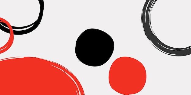 Vector abstract vector background with circles in red black and white colors