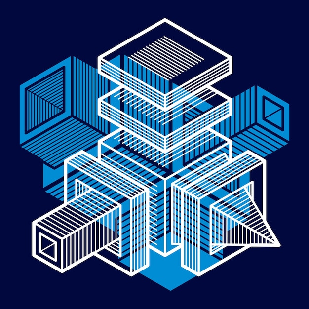 Vector abstract vector geometric form, 3d creative shape.