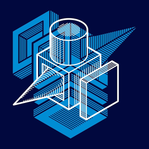 Vector abstract vector geometric form, 3d creative shape.