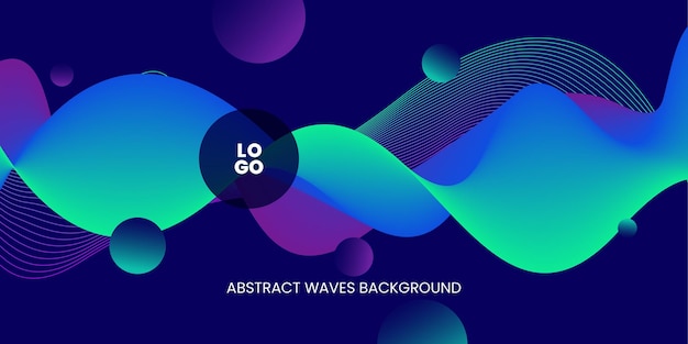 Vector abstract wave gradiant background