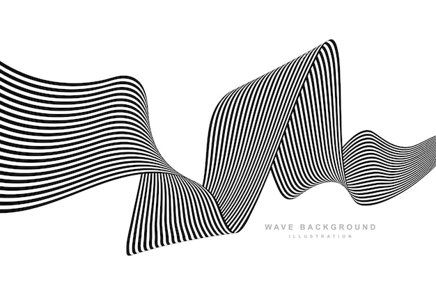 Vector abstract white background with curved black lines