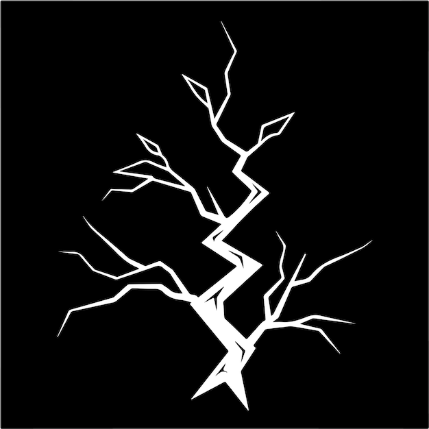 Vector abstract white cracking branch