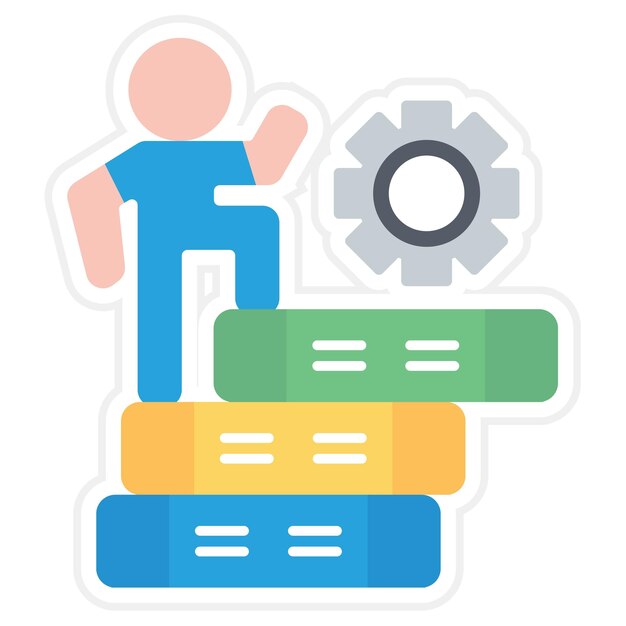 Vector academic progress flat illustration