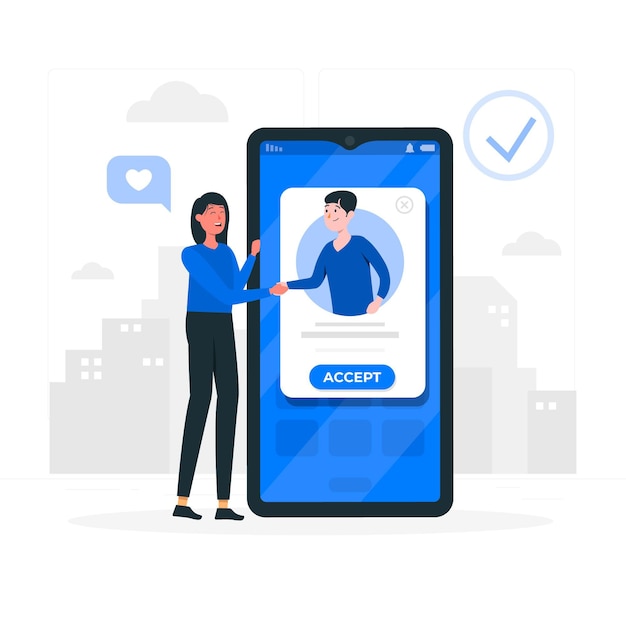 Vector accept request concept illustration