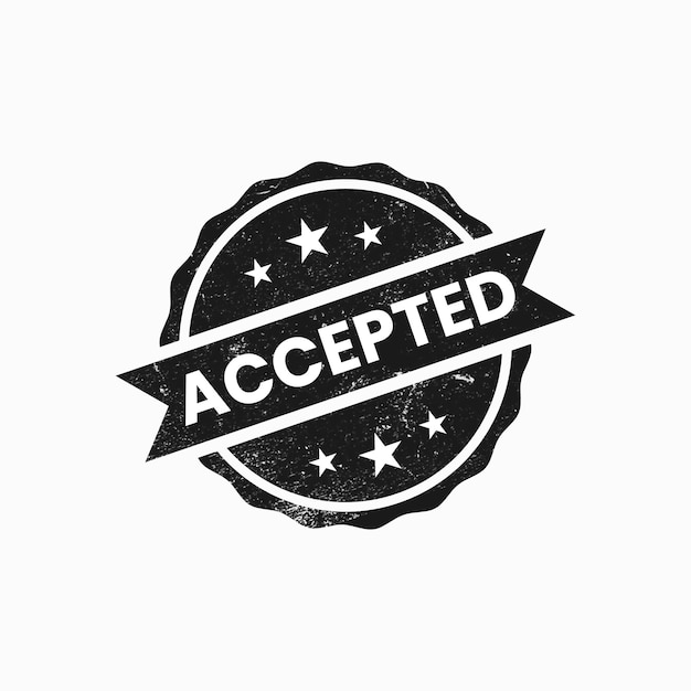 Vector accepted stamp design vintage