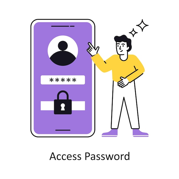 Vector access password concept vector illustration isolated on white background