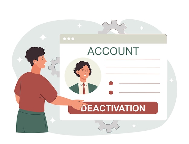 Vector account deactivation concept