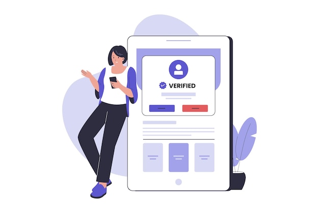 Vector account verified concept illustration