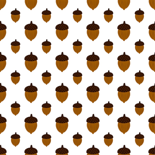 Vector acorn seamless pattern