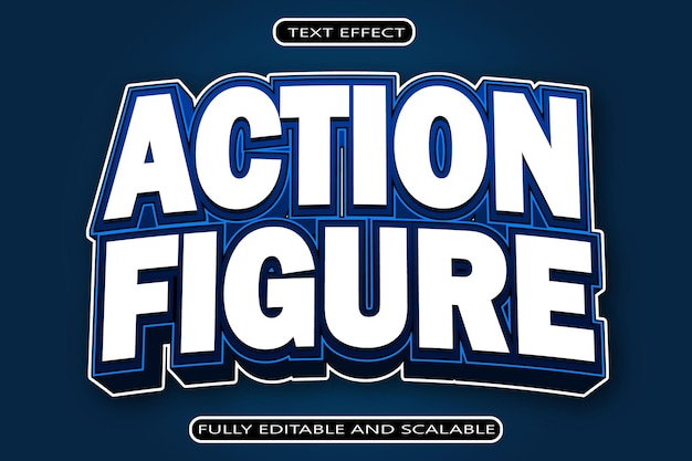 action figure editable text effect 3 dimension emboss modern style