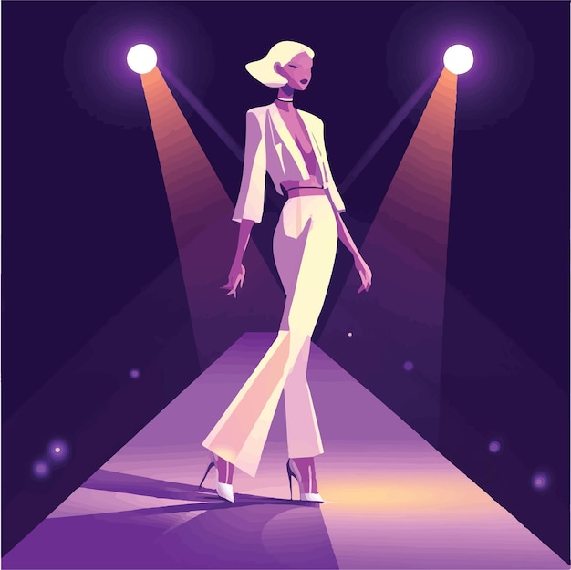 Vector adorable cartoon fashion model icon vector illustration