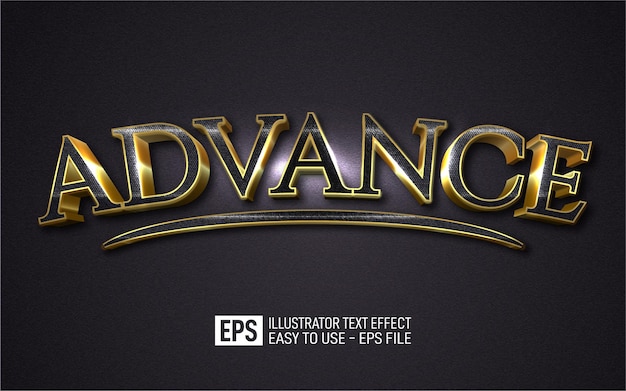 Vector advance 3d text editable style effect template
