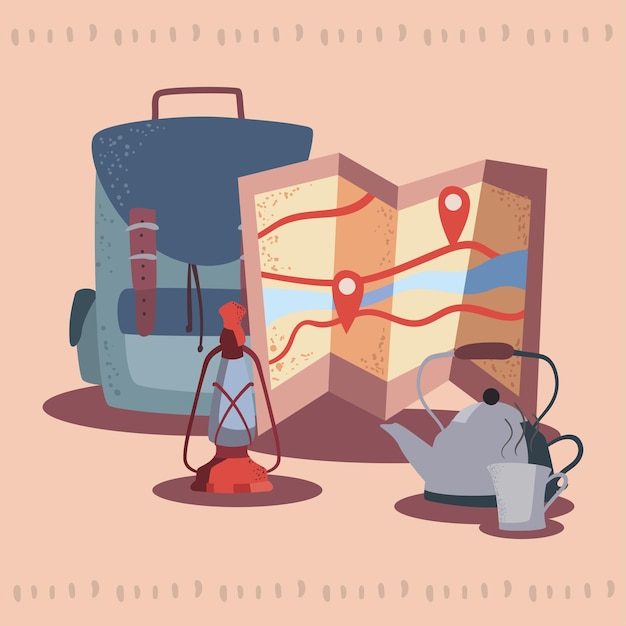 Vector adventure items card