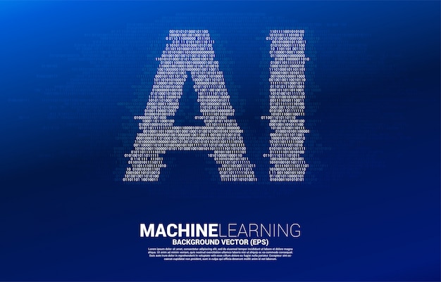 Vector ai from one and zero binary code digit matrix style