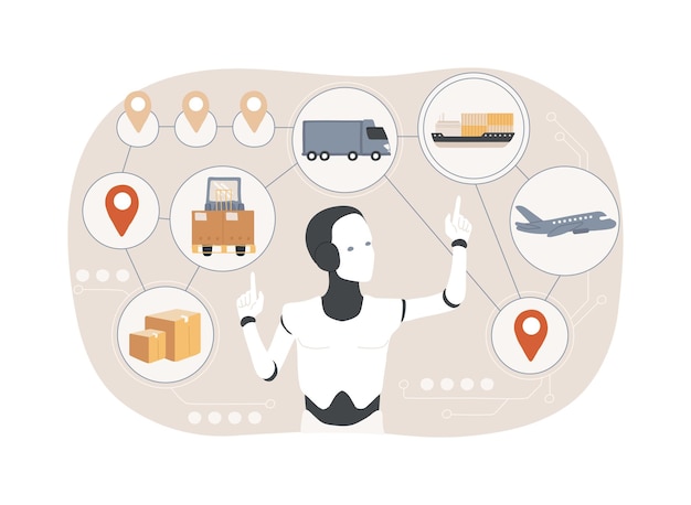 Vector aioptimized supply chain management abstract concept vector illustration