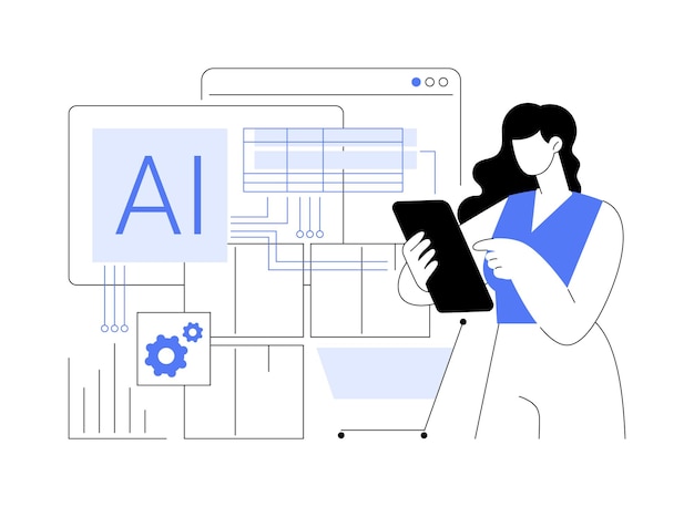 Vector aipowered predictive stocking abstract concept vector illustration