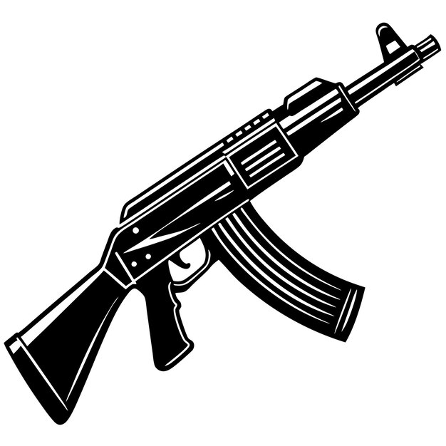 Vector ak47 on white background
