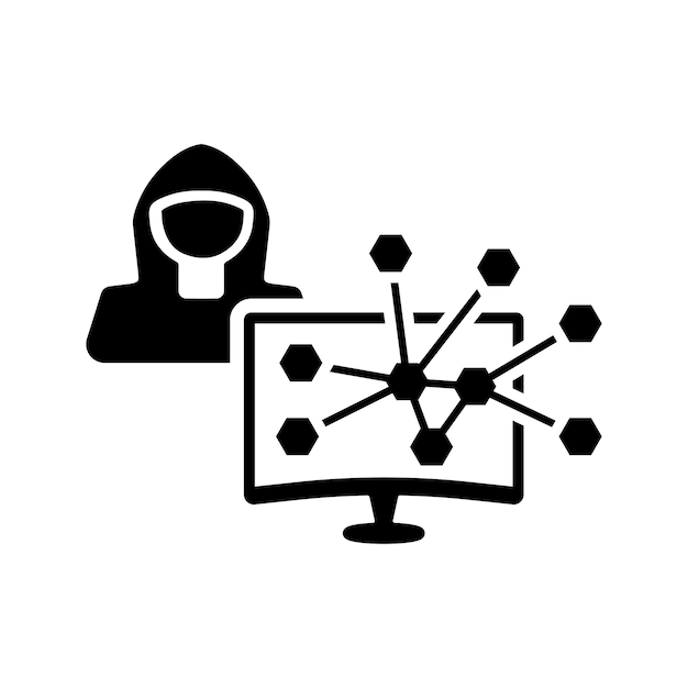 Vector algorithm hacker data icon