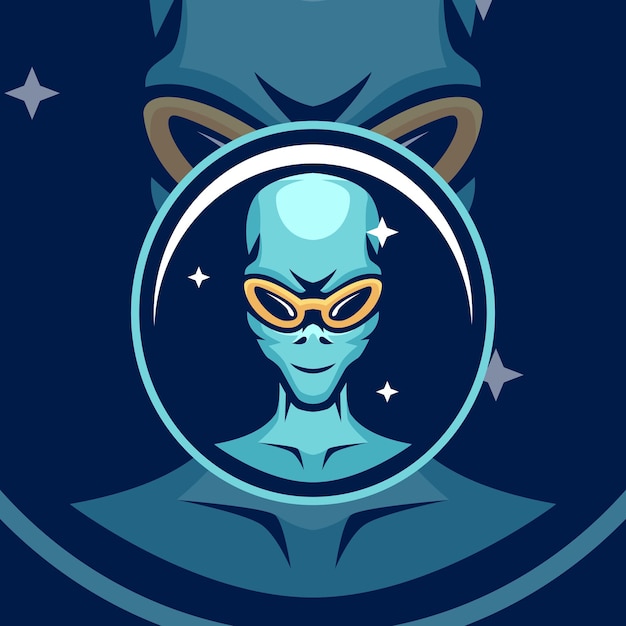 Vector alien mascot logo templates
