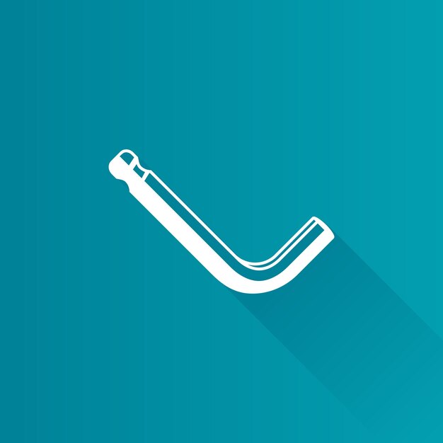 Vector allen key flat color icon long shadow vector illustration