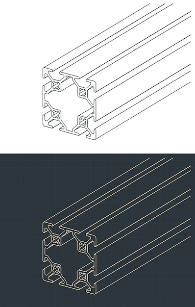Vector aluminum extrusion profile cross section