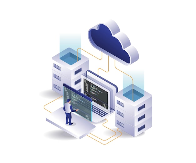 Vector analyzing language data for cloud server hosting programs
