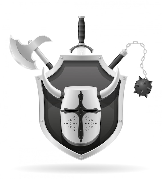 Vector ancient battle weapons stock.