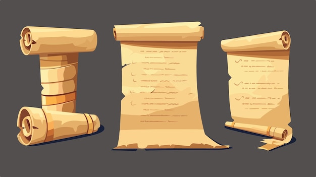 Vector ancient egyptian papyrus documents on old paper icon for historical projects