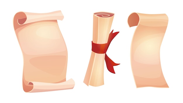 Vector ancient parchment paper scroll papyrus old map with vintage texture